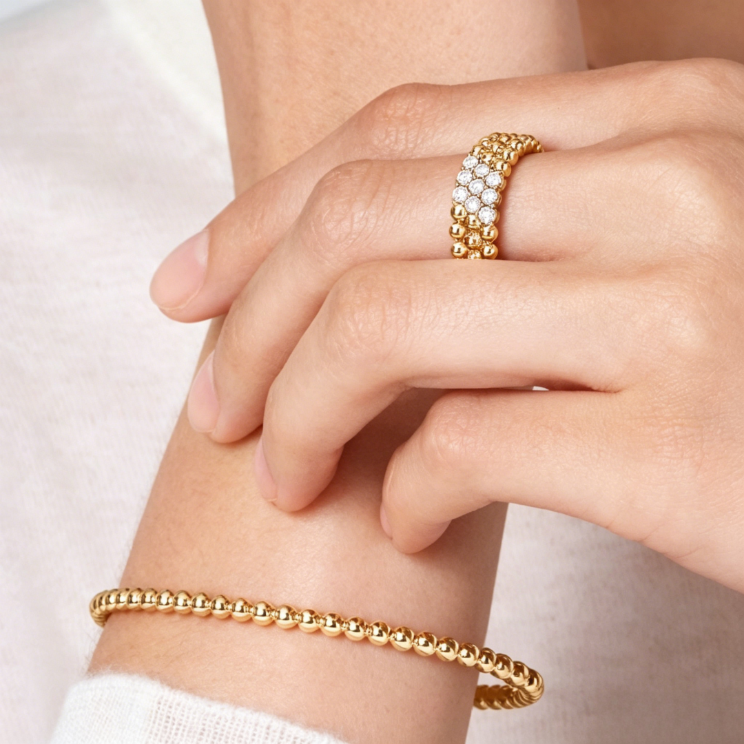 [Sprite Jewelry] THREE-ROW DIAMOND RING
