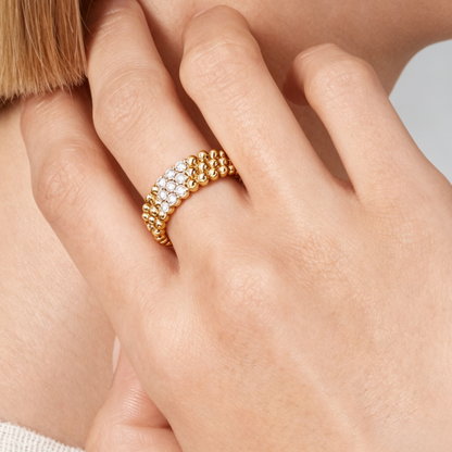 [Sprite Jewelry] THREE-ROW DIAMOND RING