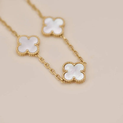 [Sprite Jewelry]New CLOVER WHITE PEARL MOP 5 MOTIF BRACELET COLLECTION