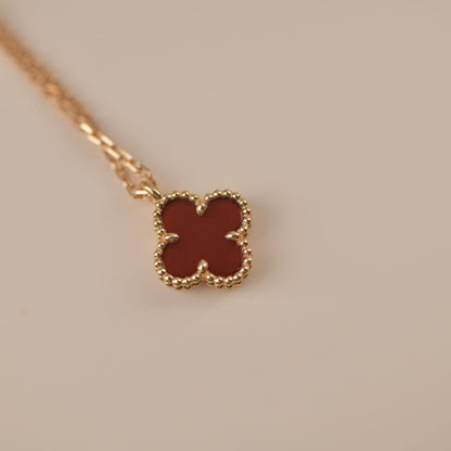 ¡®Sprite Jewelry¡¯CLOVER MINI 9.5MM WHITE CARNELIANS NECKLACE