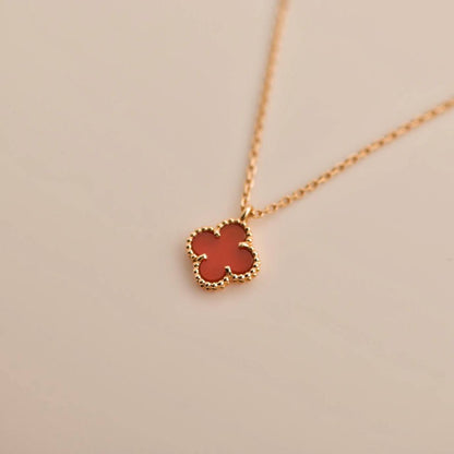 ¡®Sprite Jewelry¡¯CLOVER MINI 9.5MM WHITE CARNELIANS NECKLACE