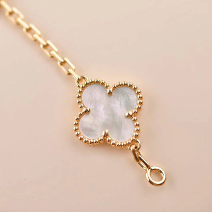 [Sprite Jewelry]New CLOVER WHITE PEARL MOP 5 MOTIF BRACELET COLLECTION