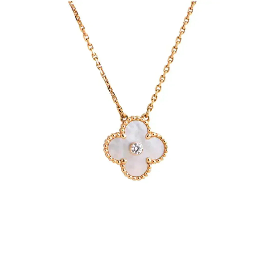 ¡®Sprite Jewelry¡¯CLOVER 15MM DIAMOND WHITE FRITILLARIA NECKLACE