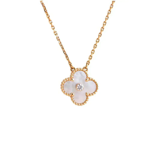 ¡®Sprite Jewelry¡¯CLOVER 15MM DIAMOND WHITE FRITILLARIA NECKLACE