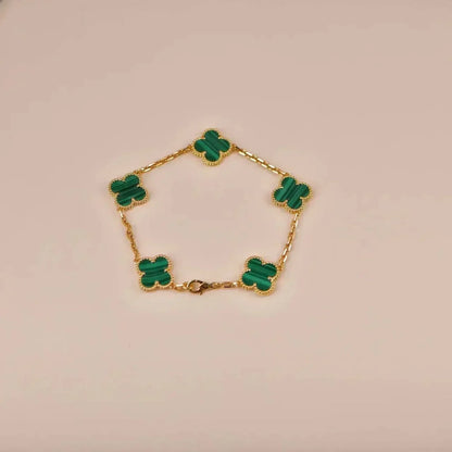 [Sprite Jewelry]New  CLOVER 5 MOTIF MALACHITE BRACELET COLLECTION