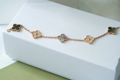 [Sprite Jewelry]New CLOVER 5 MOTIF GRAY MOP BRACELET COLLECTION