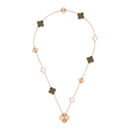 [Sprite Jewelry]DETACHABLE CLOVER 15(11+4) FLOWER ROSE GOLD NECKLACE SET