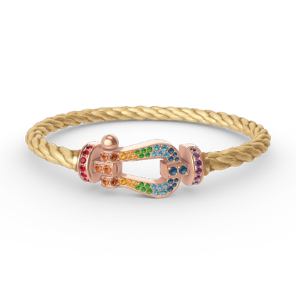 ¡®Sprite Jewelry¡¯FORCE LARGE HORSESHOE  COLORED DIAMOND BRACELET ROSE GOLD