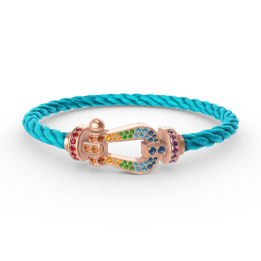 ¡®Sprite Jewelry¡¯FORCE LARGE HORSESHOE  COLORED DIAMOND BRACELET ROSE GOLD