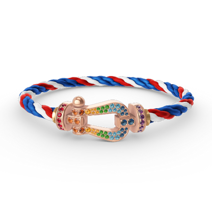 ¡®Sprite Jewelry¡¯FORCE LARGE HORSESHOE  COLORED DIAMOND BRACELET ROSE GOLD