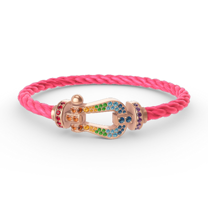 ¡®Sprite Jewelry¡¯FORCE LARGE HORSESHOE  COLORED DIAMOND BRACELET ROSE GOLD