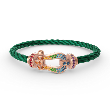 ¡®Sprite Jewelry¡¯FORCE LARGE HORSESHOE  COLORED DIAMOND BRACELET ROSE GOLD