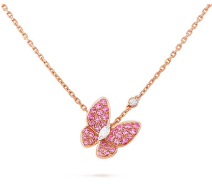 ¡®Sprite Jewelry¡¯BUTTERFLY RED DIAMOND ROSE GOLD NECKLACE