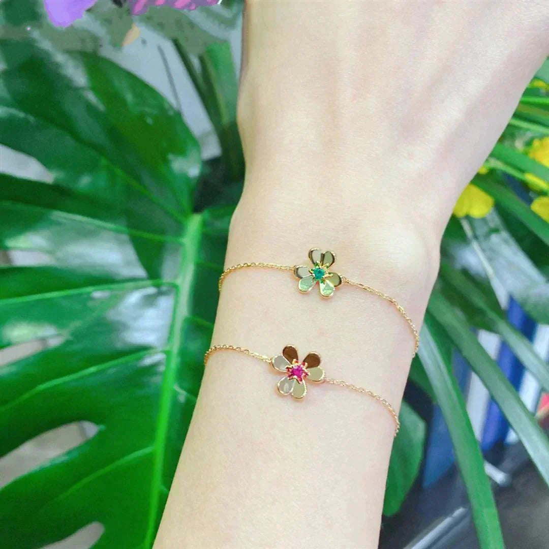 ¡®Sprite Jewelry¡¯FRIVOLE GOLD FLOWER PINK MALACHITE BRACELET