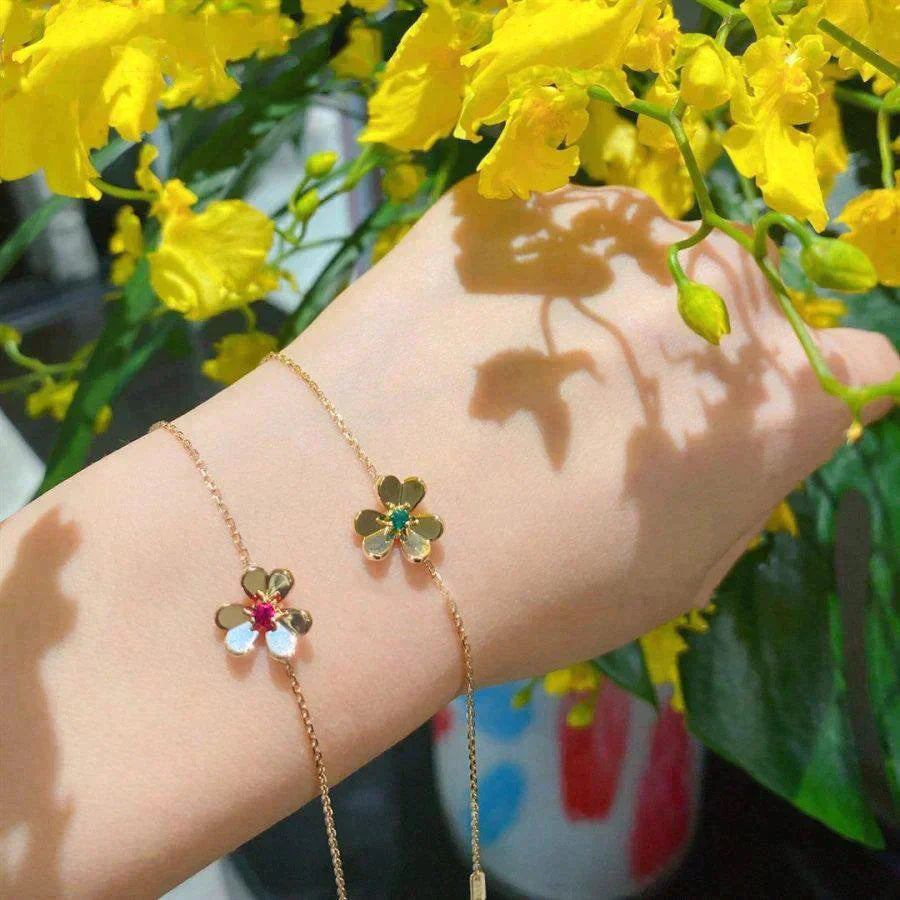 ¡®Sprite Jewelry¡¯FRIVOLE GOLD FLOWER PINK MALACHITE BRACELET
