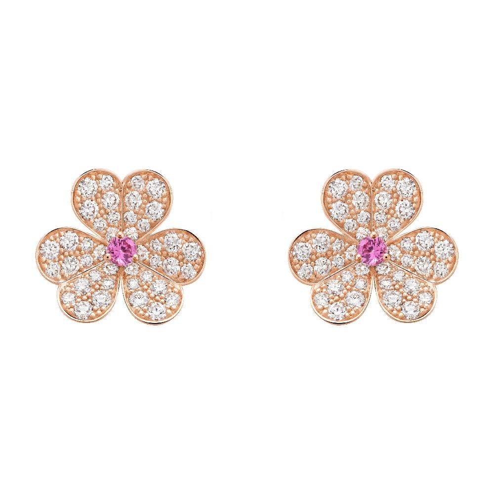 ¡®Sprite Jewelry¡¯FRIVOLE PINK GOLD FLOWER DIAMOND EARRINGS