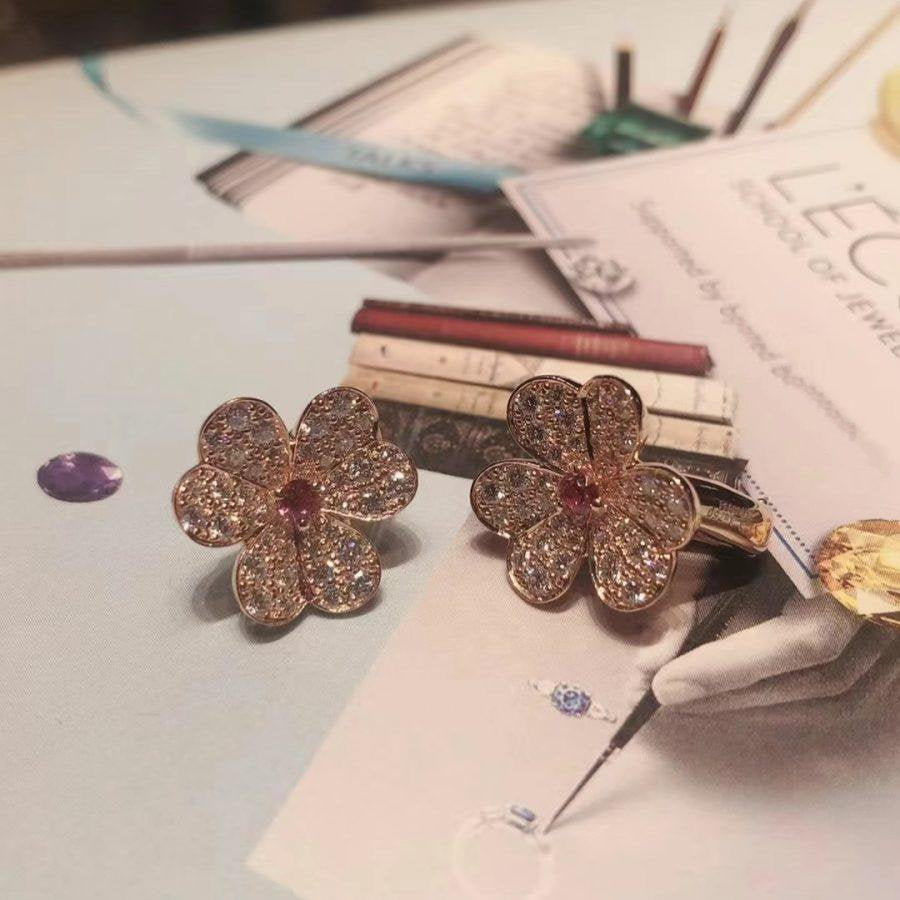 ¡®Sprite Jewelry¡¯FRIVOLE PINK GOLD FLOWER DIAMOND EARRINGS
