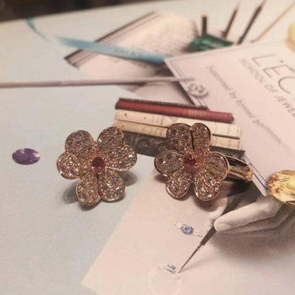¡®Sprite Jewelry¡¯FRIVOLE PINK GOLD FLOWER DIAMOND EARRINGS