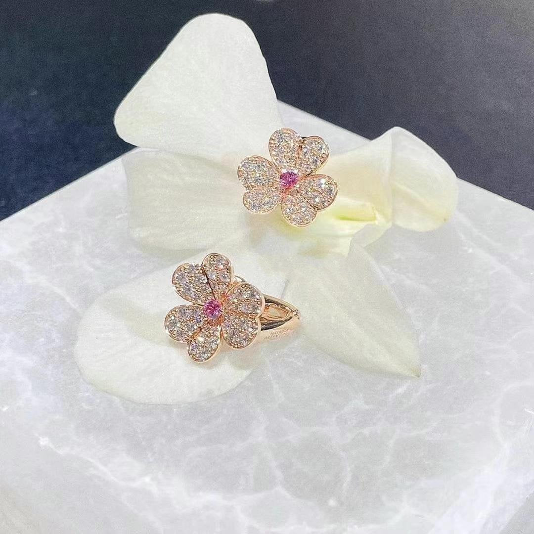 ¡®Sprite Jewelry¡¯FRIVOLE PINK GOLD FLOWER DIAMOND EARRINGS