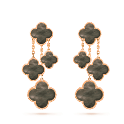 ¡®Sprite Jewelry¡¯CLOVER EARRINGS DARK MOP 4 MOTIFS ROSE GOLD