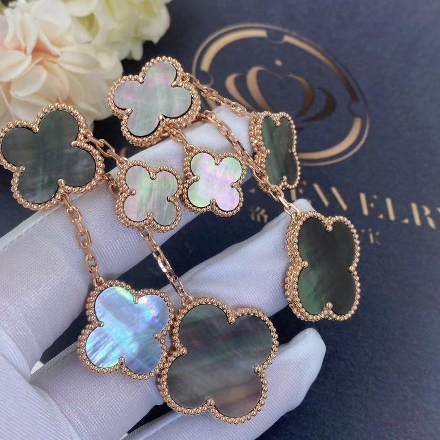 ¡®Sprite Jewelry¡¯CLOVER EARRINGS DARK MOP 4 MOTIFS ROSE GOLD