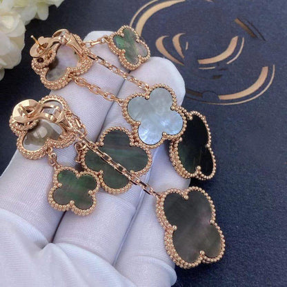 ¡®Sprite Jewelry¡¯CLOVER EARRINGS DARK MOP 4 MOTIFS ROSE GOLD