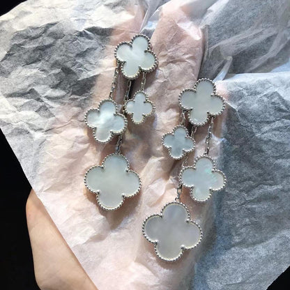 ¡®Sprite Jewelry¡¯CLOVER EARRINGS WHITE MOP 4 MOTIFS SILVER
