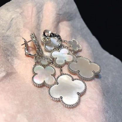 ¡®Sprite Jewelry¡¯CLOVER EARRINGS WHITE MOP 4 MOTIFS SILVER
