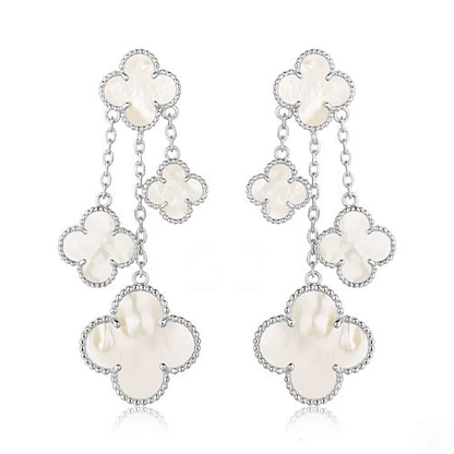 ¡®Sprite Jewelry¡¯CLOVER EARRINGS WHITE MOP 4 MOTIFS SILVER
