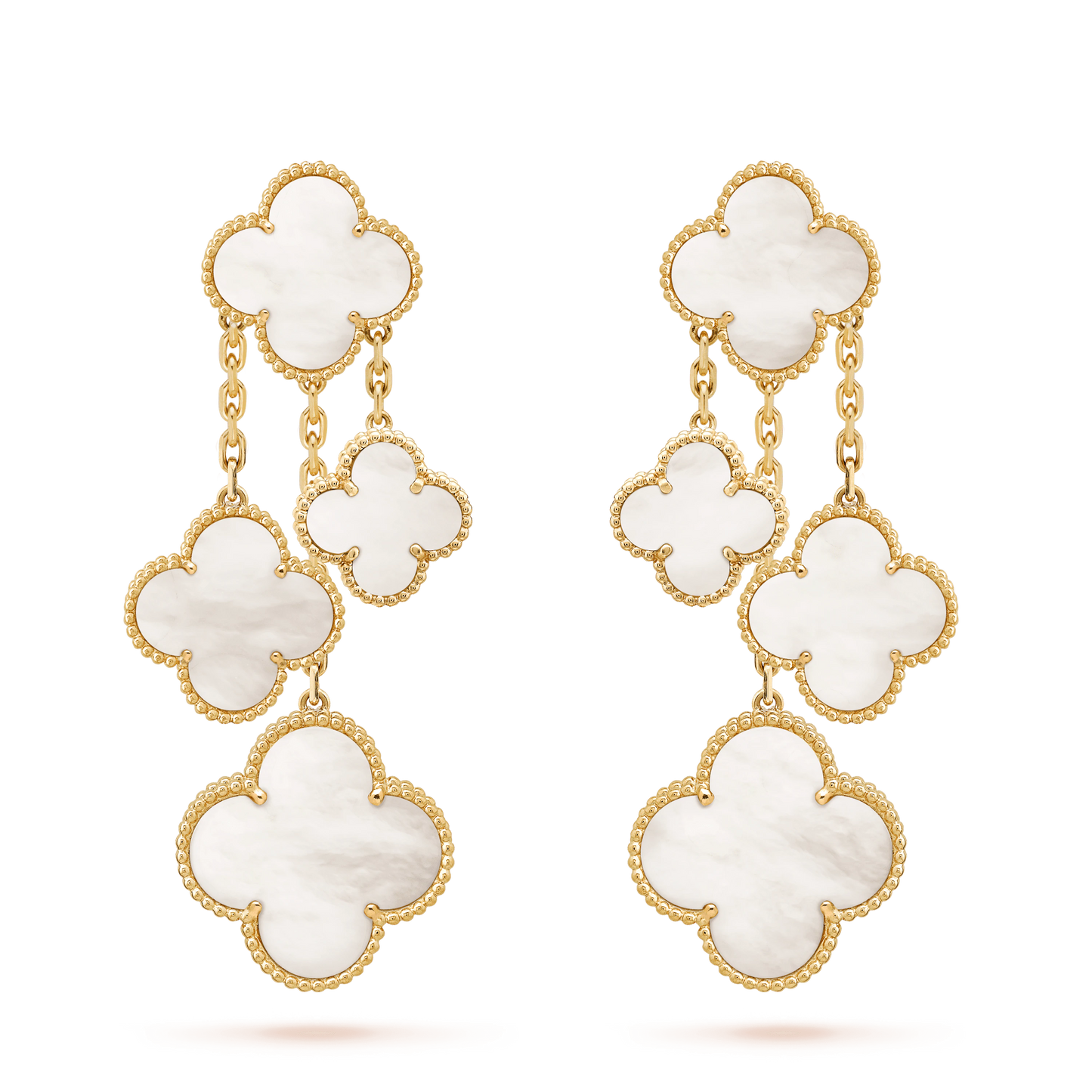 ¡®Sprite Jewelry¡¯CLOVER EARRINGS WHITE MOP 4 MOTIFS GOLD
