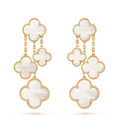 ¡®Sprite Jewelry¡¯CLOVER EARRINGS WHITE MOP 4 MOTIFS GOLD