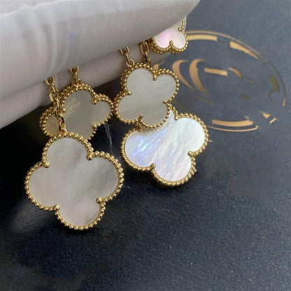¡®Sprite Jewelry¡¯CLOVER EARRINGS WHITE MOP 4 MOTIFS GOLD