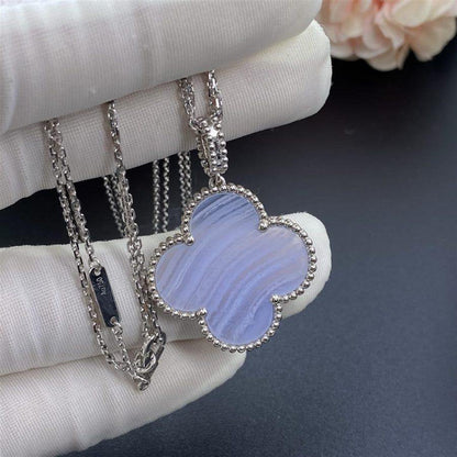 ¡®Sprite Jewelry¡¯CLOVER SILVER CHALCEDONY BIG CLOVER NECKLACE