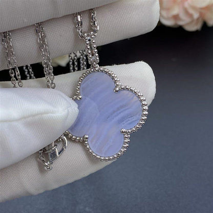 ¡®Sprite Jewelry¡¯CLOVER SILVER CHALCEDONY BIG CLOVER NECKLACE