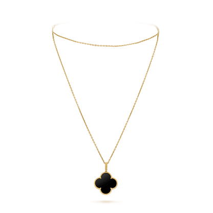 ¡®Sprite Jewelry¡¯CLOVER 25MM GOLD ONYX BIG CLOVER NECKLACE