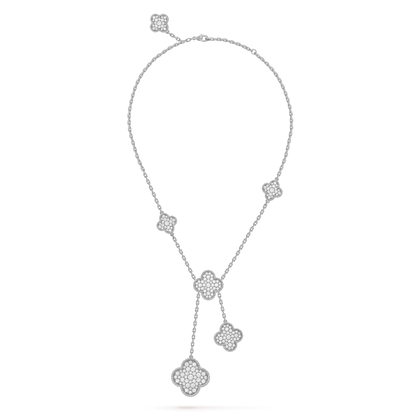 ¡®Sprite Jewelry¡¯CLOVER 5 MOTIFS SILVER DIAMONDS NECKLACE