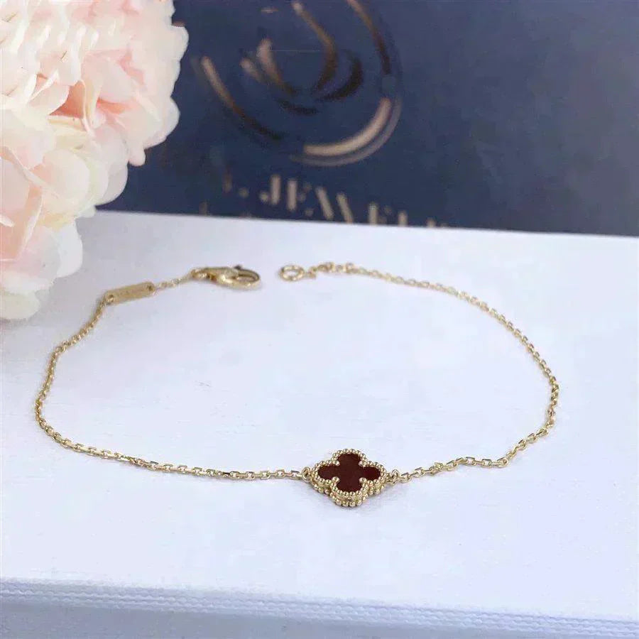 ¡®Sprite Jewelry¡¯CLOVER  CARNELIAN SINGLE FLOWER BRACELET