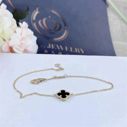 ¡®Sprite Jewelry¡¯CLOVER ONYX SINGLE FLOWER BRACELET