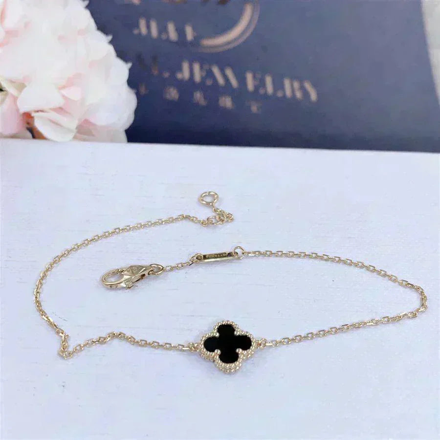 ¡®Sprite Jewelry¡¯CLOVER ONYX SINGLE FLOWER BRACELET