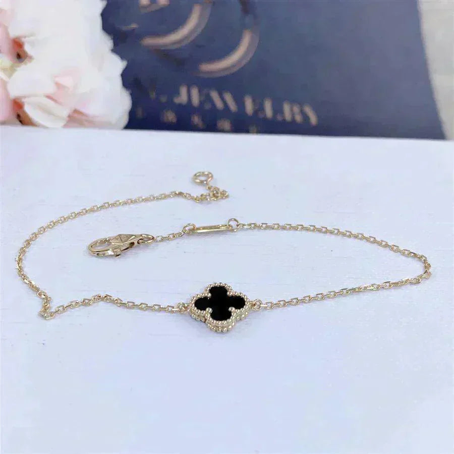 ¡®Sprite Jewelry¡¯CLOVER ONYX SINGLE FLOWER BRACELET