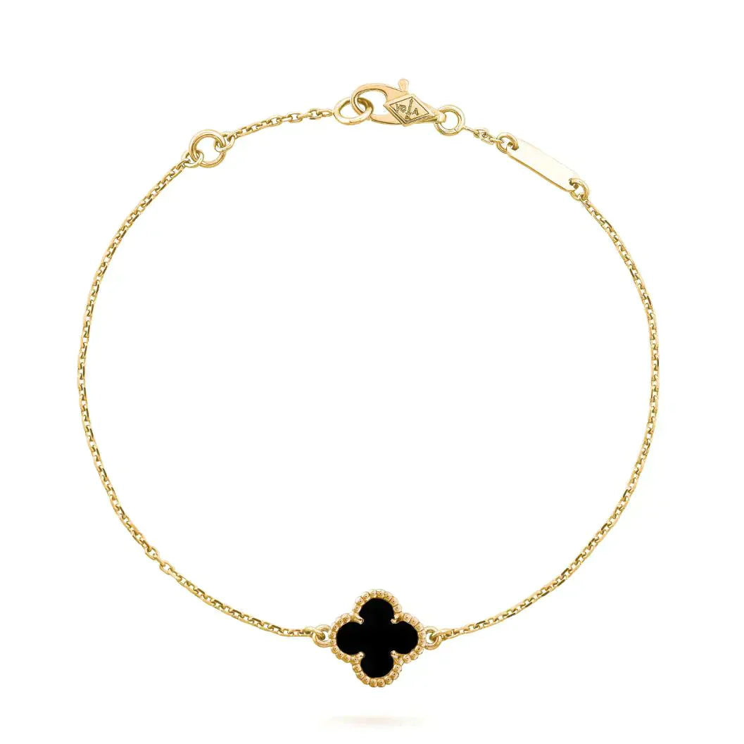 ¡®Sprite Jewelry¡¯CLOVER ONYX SINGLE FLOWER BRACELET