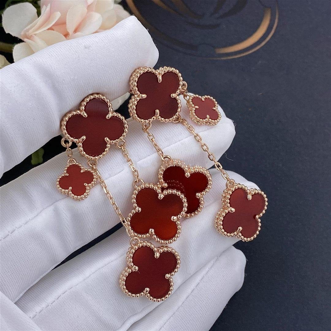¡®Sprite Jewelry¡¯CLOVER EARRINGS CARNELIAN 4 MOTIFS PINK GOLD