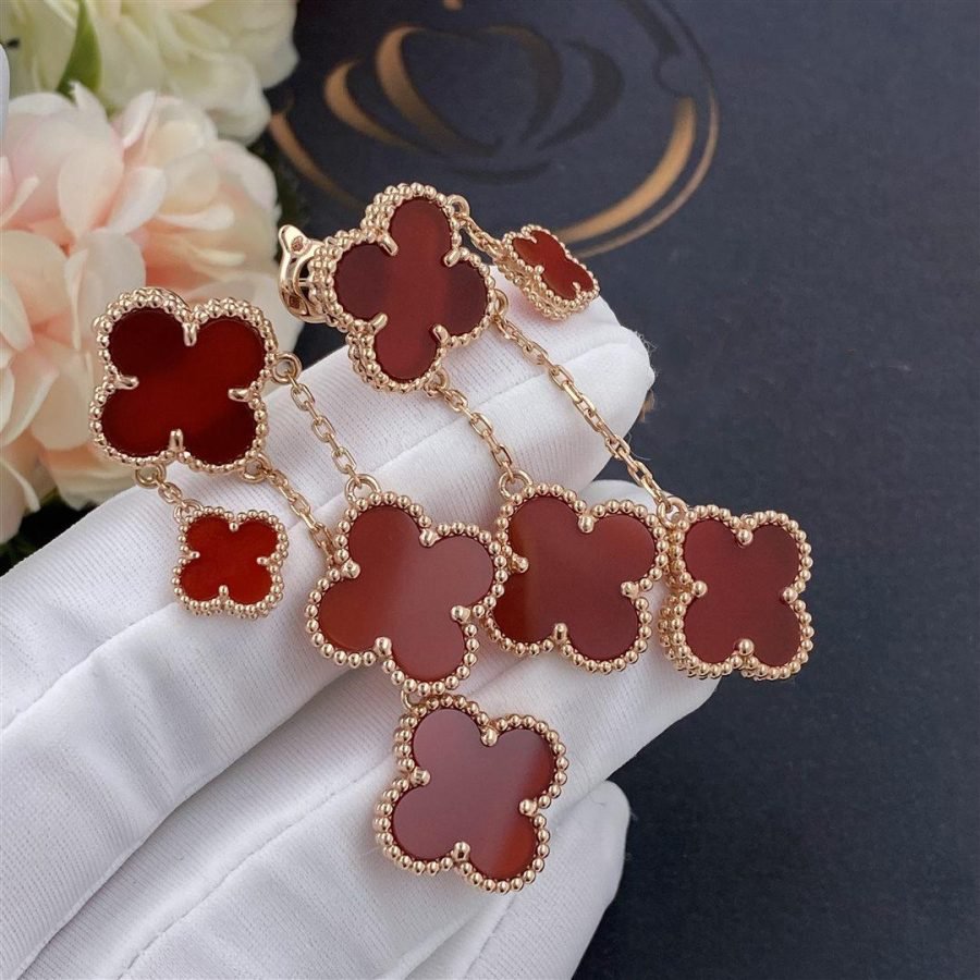 ¡®Sprite Jewelry¡¯CLOVER EARRINGS CARNELIAN 4 MOTIFS PINK GOLD