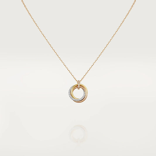 ¡®Sprite Jewelry¡¯TRINITY NECKLACE SILVER GOLD PINK GOLD DIAMONDS