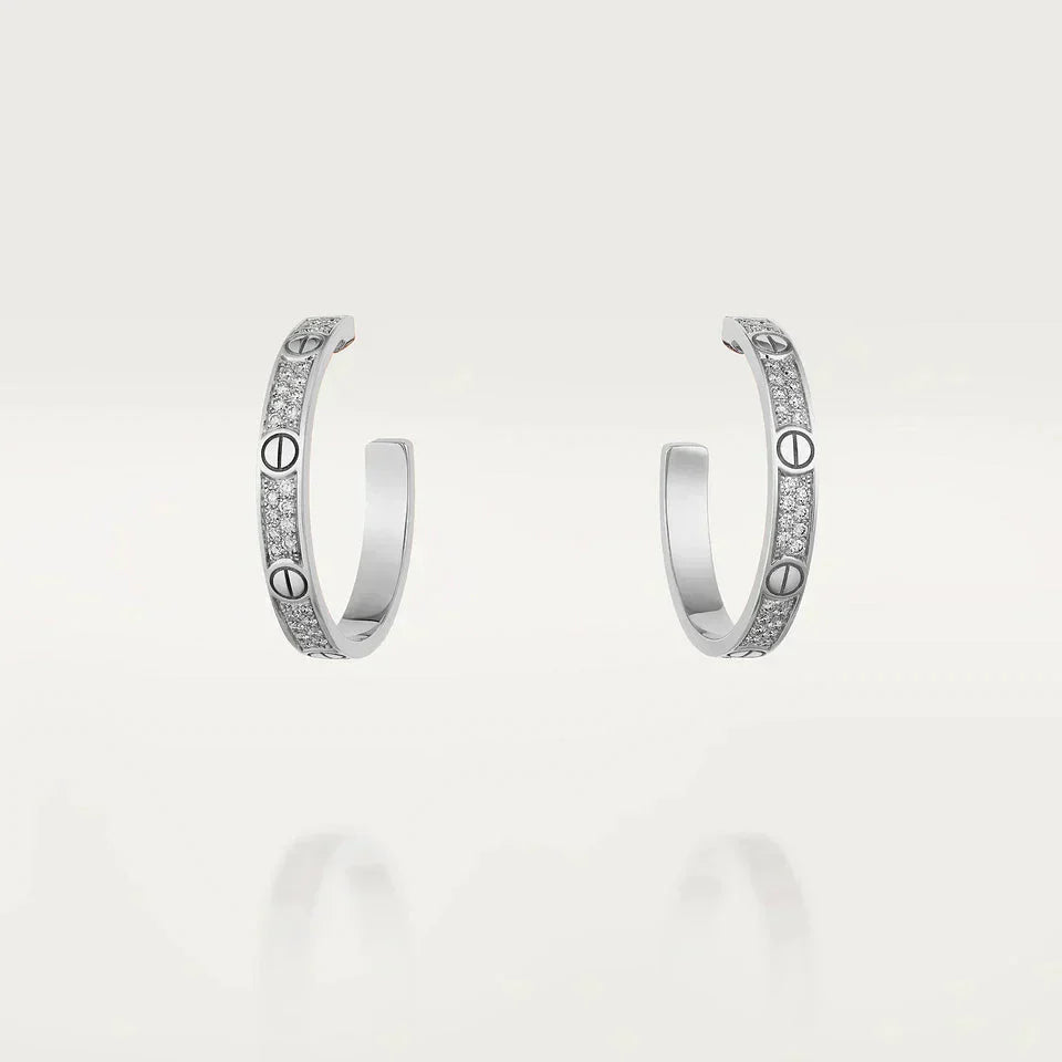 ¡®Sprite Jewelry¡¯LOVE DIAMOND SILVER HOOP EARRINGS