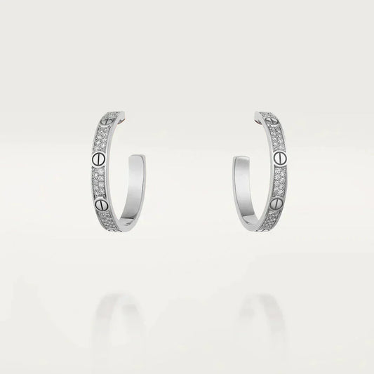¡®Sprite Jewelry¡¯LOVE DIAMOND SILVER HOOP EARRINGS