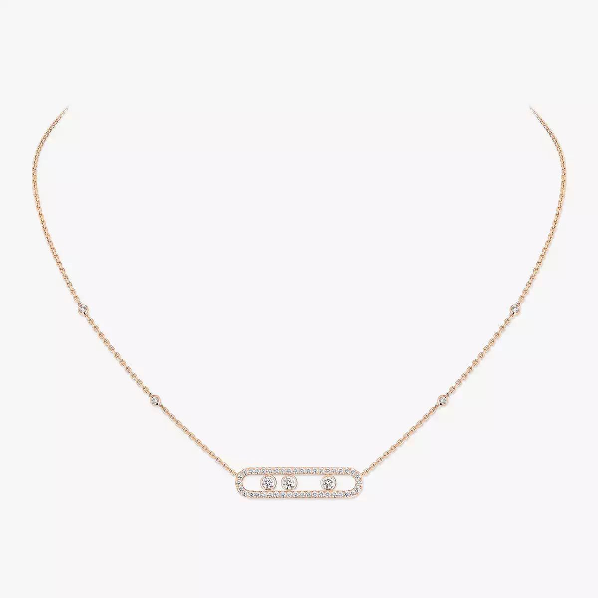 [Sprite Jewelry] Move Pave_ Rose Gold Diamond Necklace