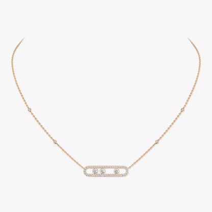 [Sprite Jewelry] Move Pave_ Rose Gold Diamond Necklace