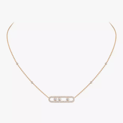 [Sprite Jewelry] Move Pave_ Rose Gold Diamond Necklace