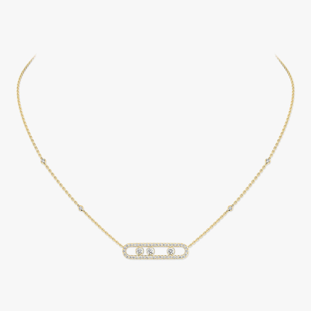 [Sprite Jewelry] Move Pave_ Rose Gold Diamond Necklace